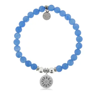 Daisy Charm with Azure Blue Jade Charity Bracelet
