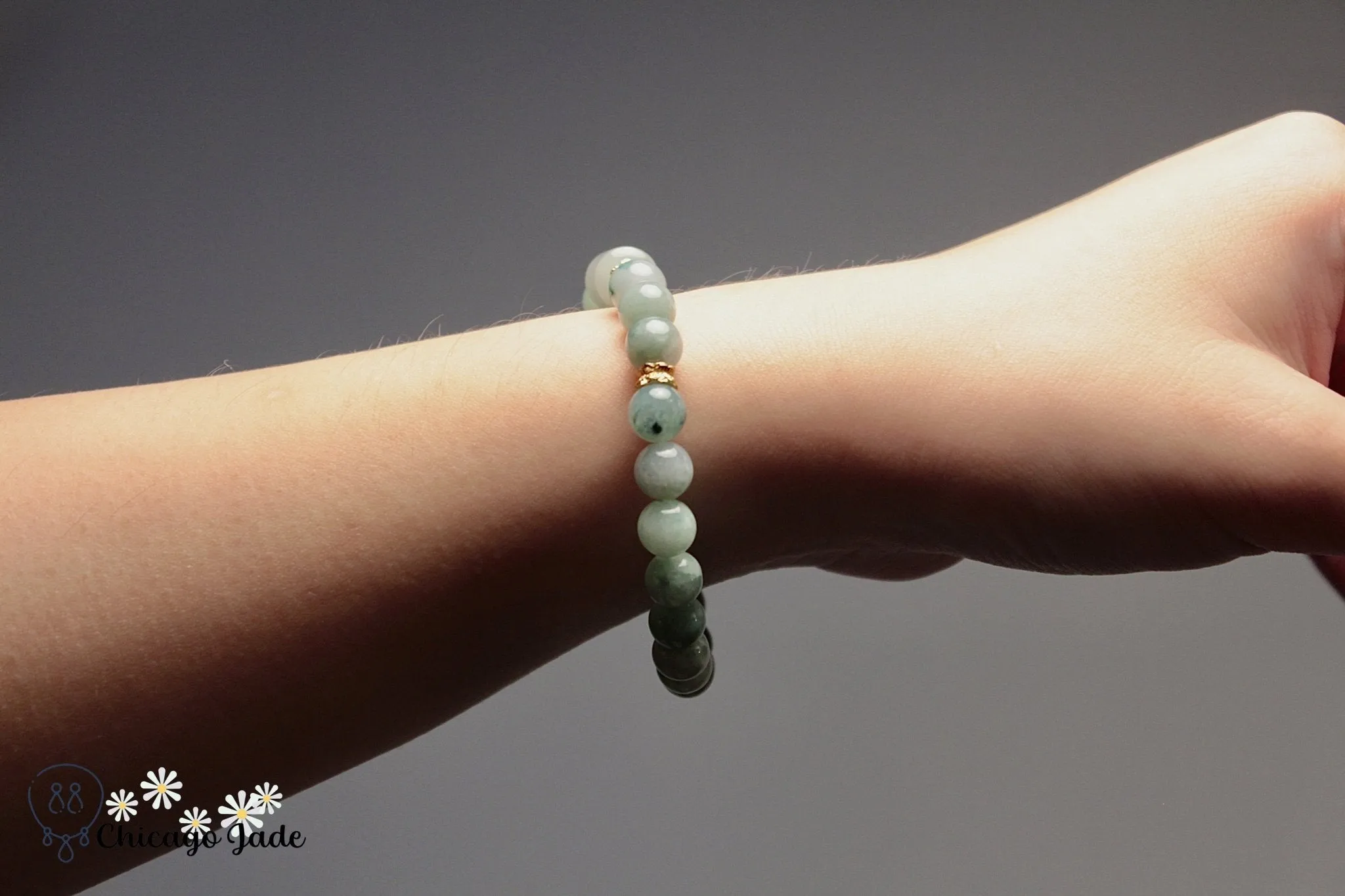Dark Floating Green Jadeite Bracelet