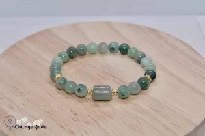 Dark Floating Green Jadeite Bracelet