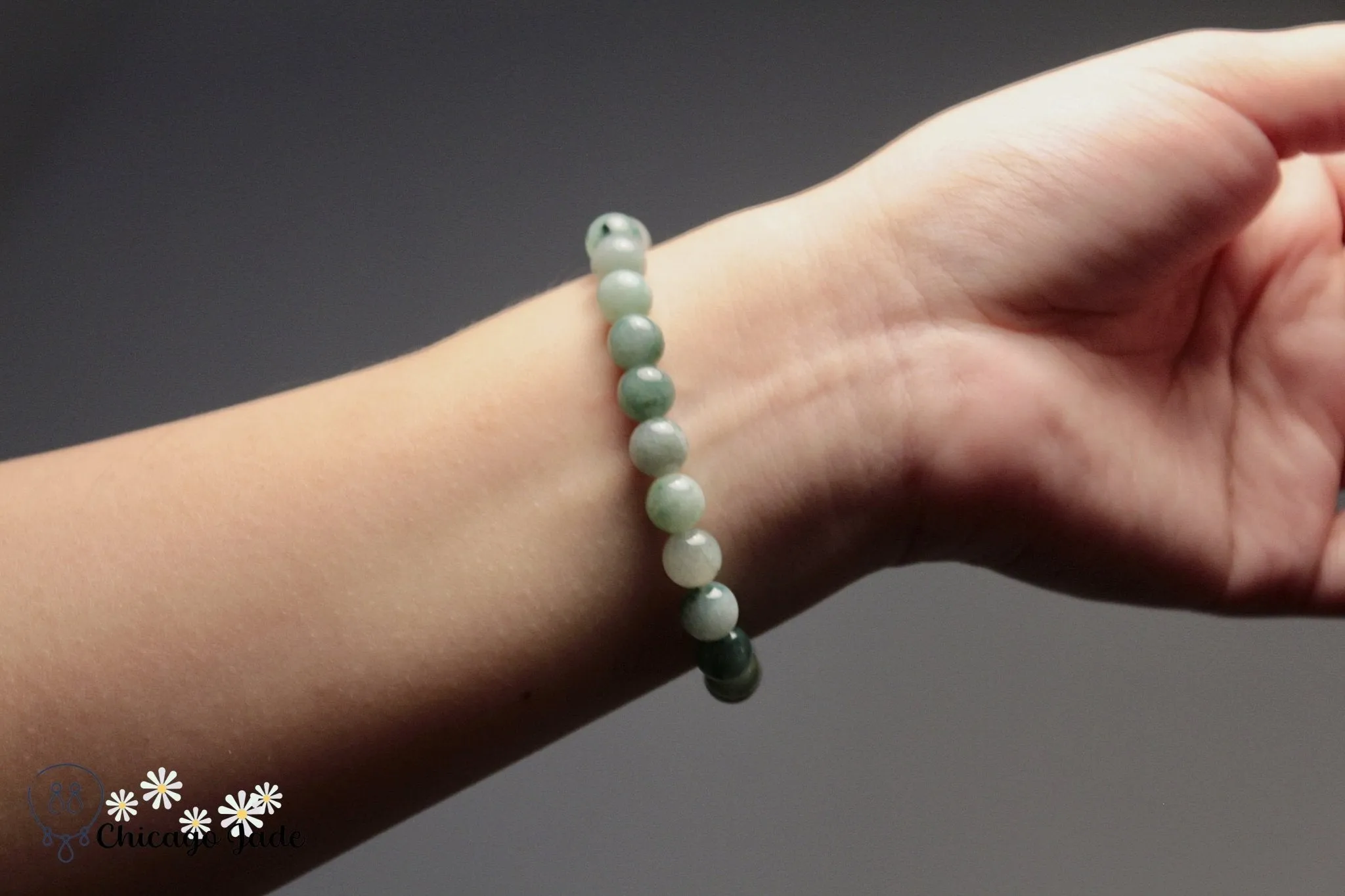 Dark Floating Green Jadeite Bracelet