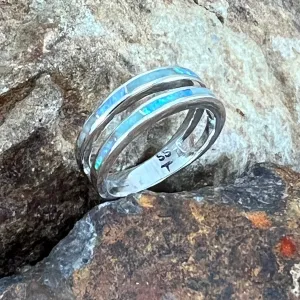 David Rosales Amazing Light Fancy Inlaid Sterling Silver Ring