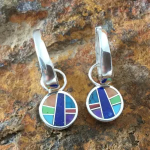 David Rosales Indian Summer Inlaid Sterling Silver Earrings Reversible