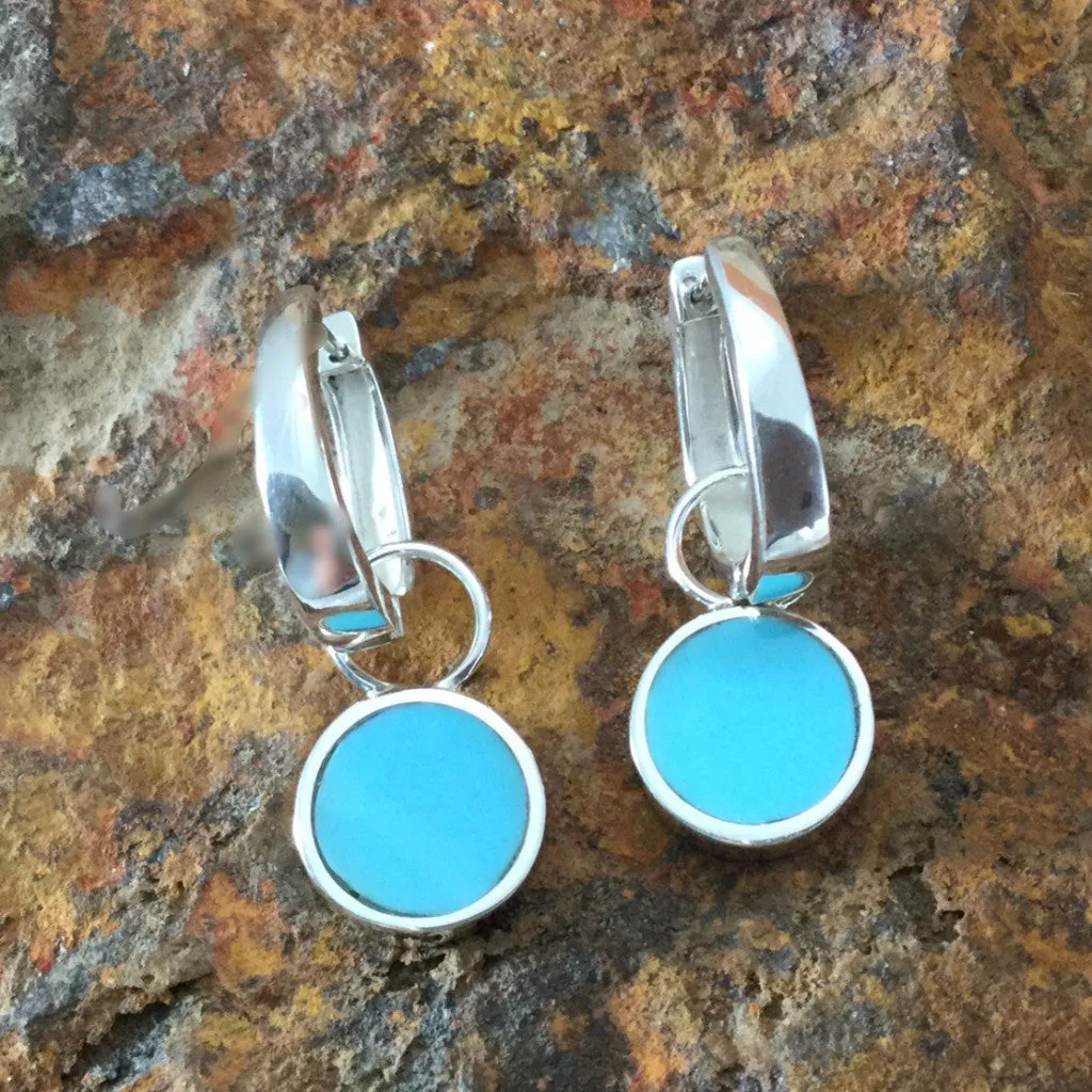 David Rosales Indian Summer Inlaid Sterling Silver Earrings Reversible