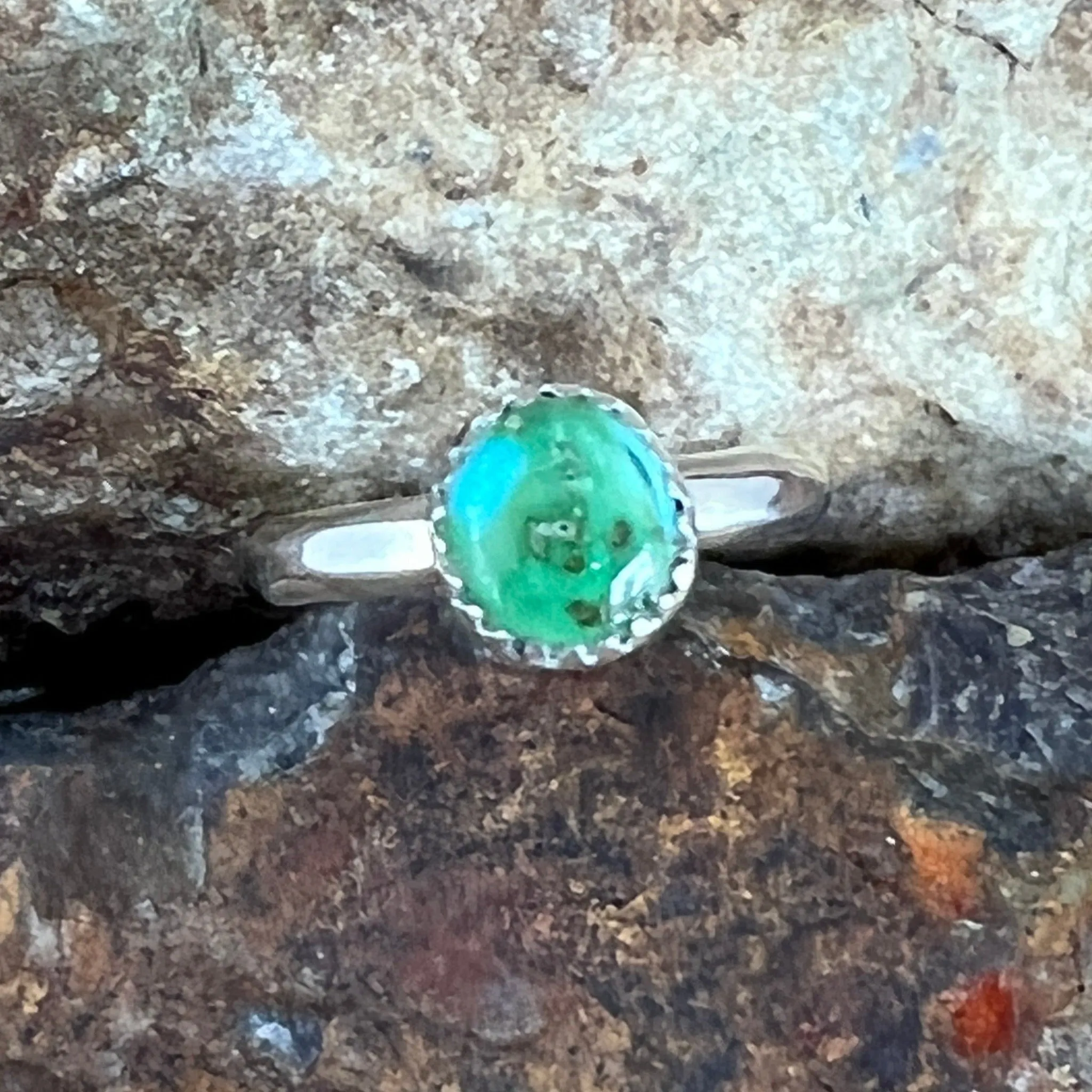 David Rosales Sonoran Gold Turquoise Sterling Silver Ring