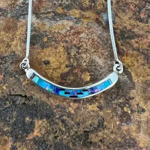 David Rosales Stardust Inlaid Sterling Silver Necklace