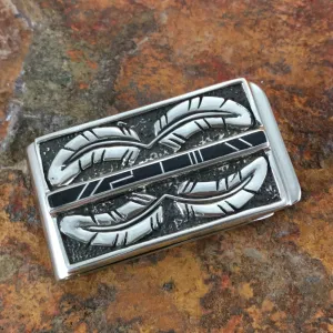 David Rosales True Black Inlaid Sterling Silver Money Clip