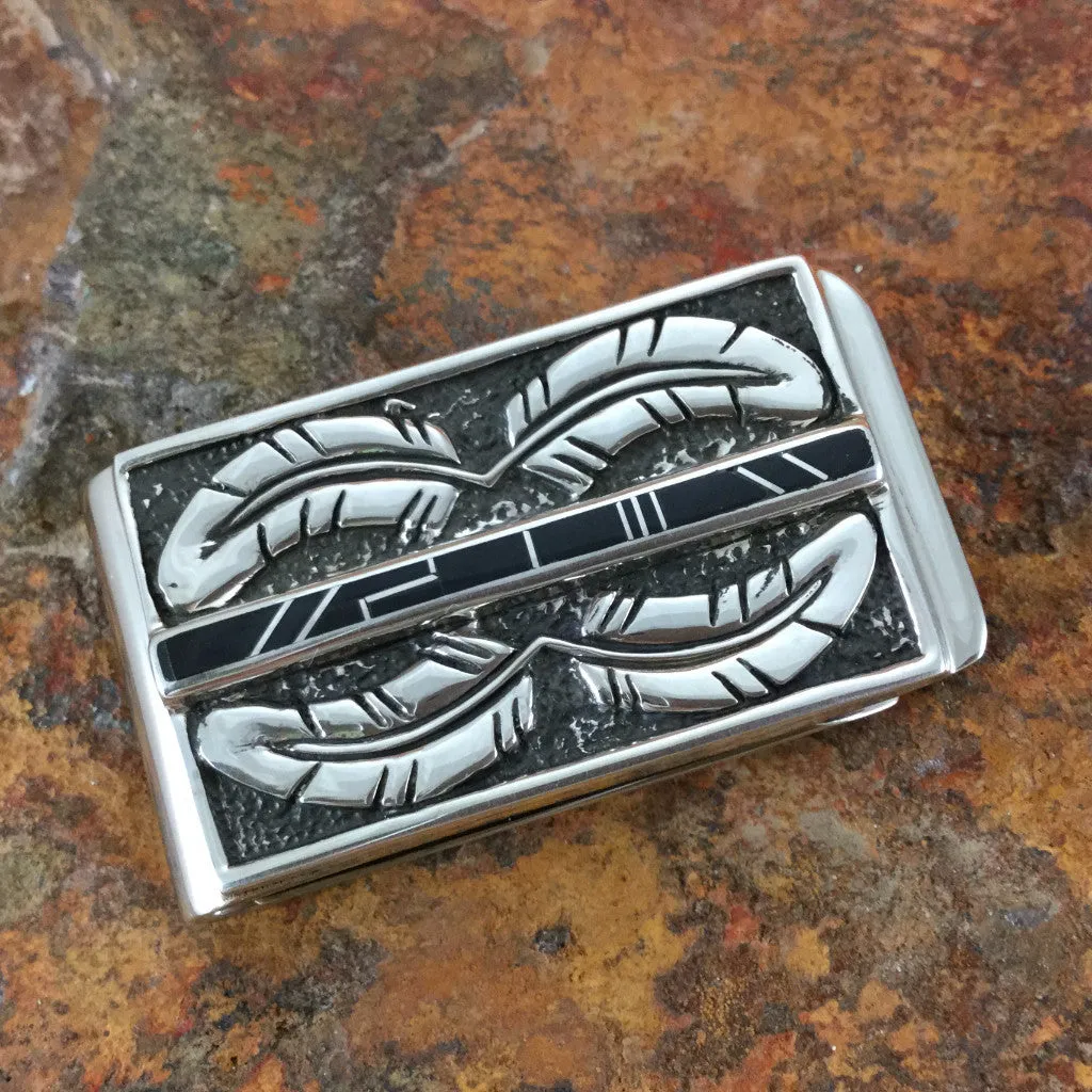 David Rosales True Black Inlaid Sterling Silver Money Clip