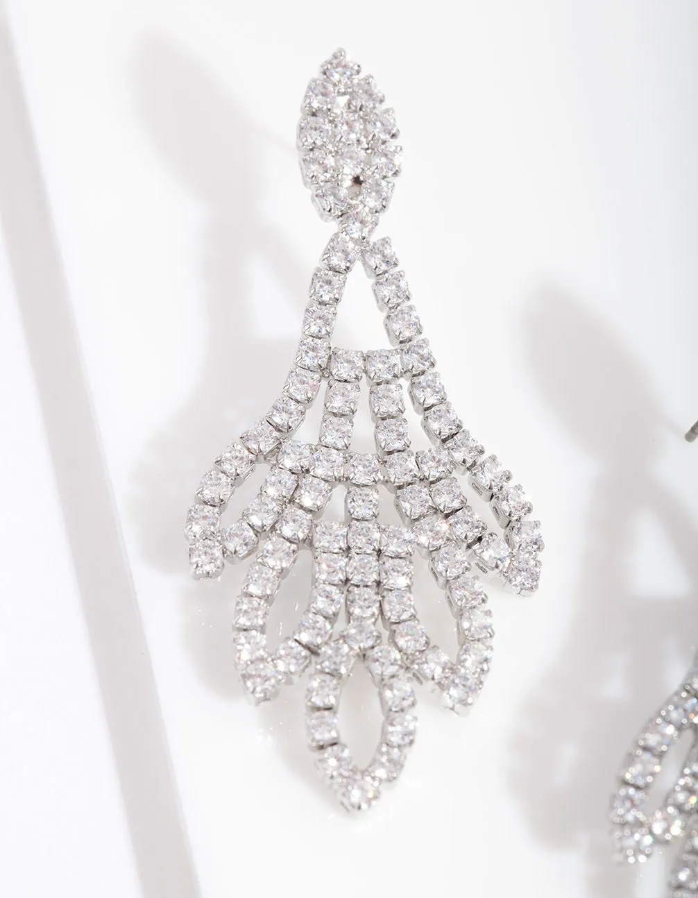 Diamond Simulant Chandelier Drop Earring
