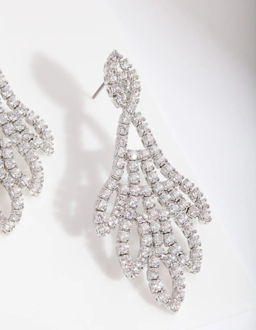 Diamond Simulant Chandelier Drop Earring