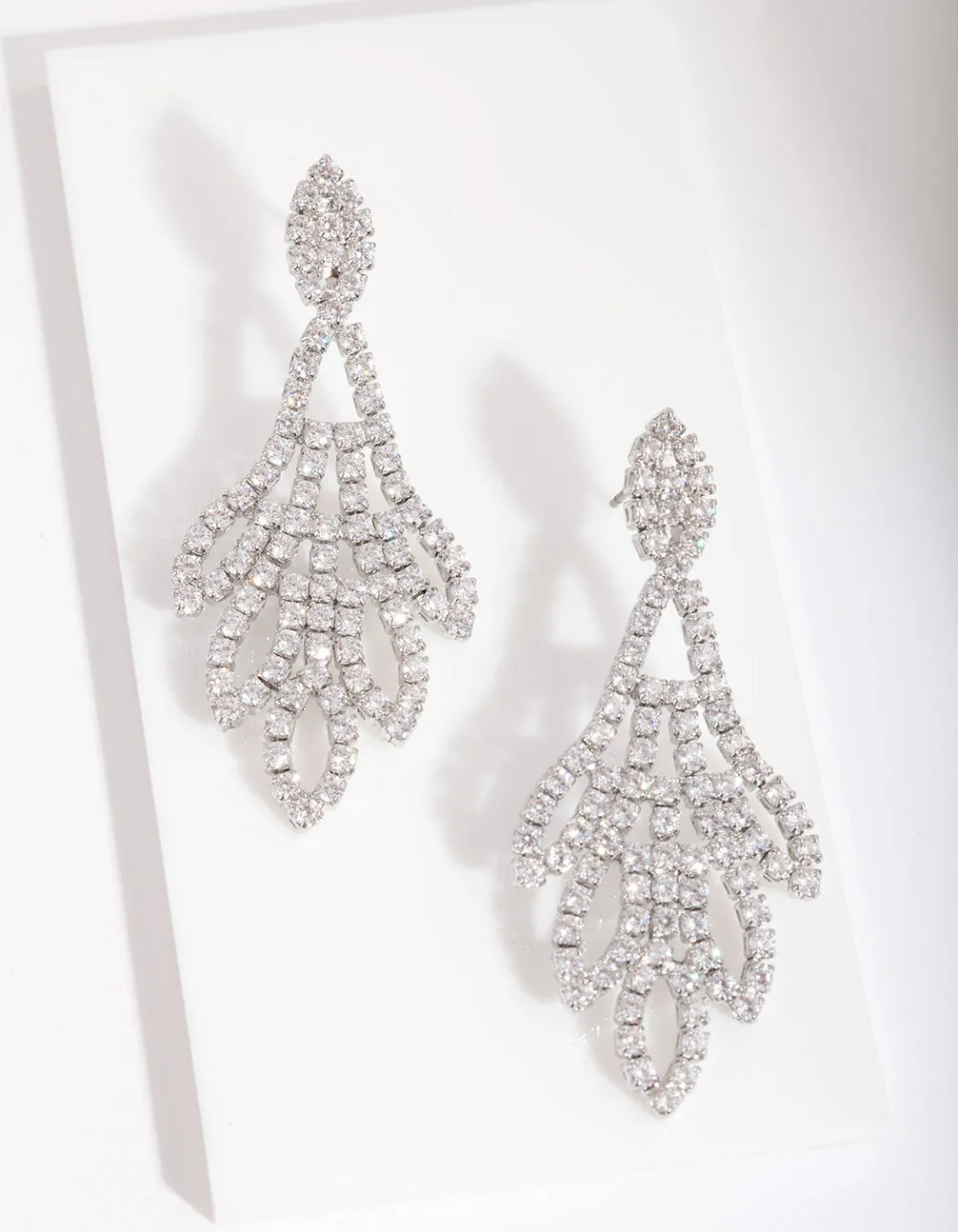 Diamond Simulant Chandelier Drop Earring