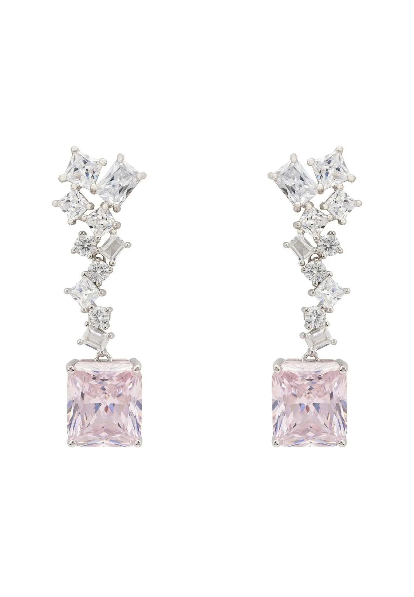 Diana Morganite Drop Earrings Silver