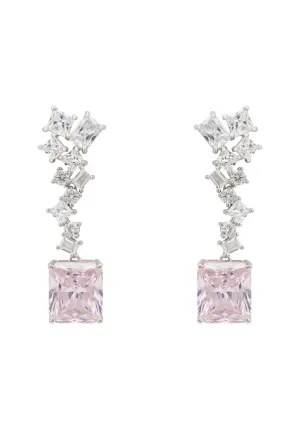 Diana Morganite Drop Earrings Silver