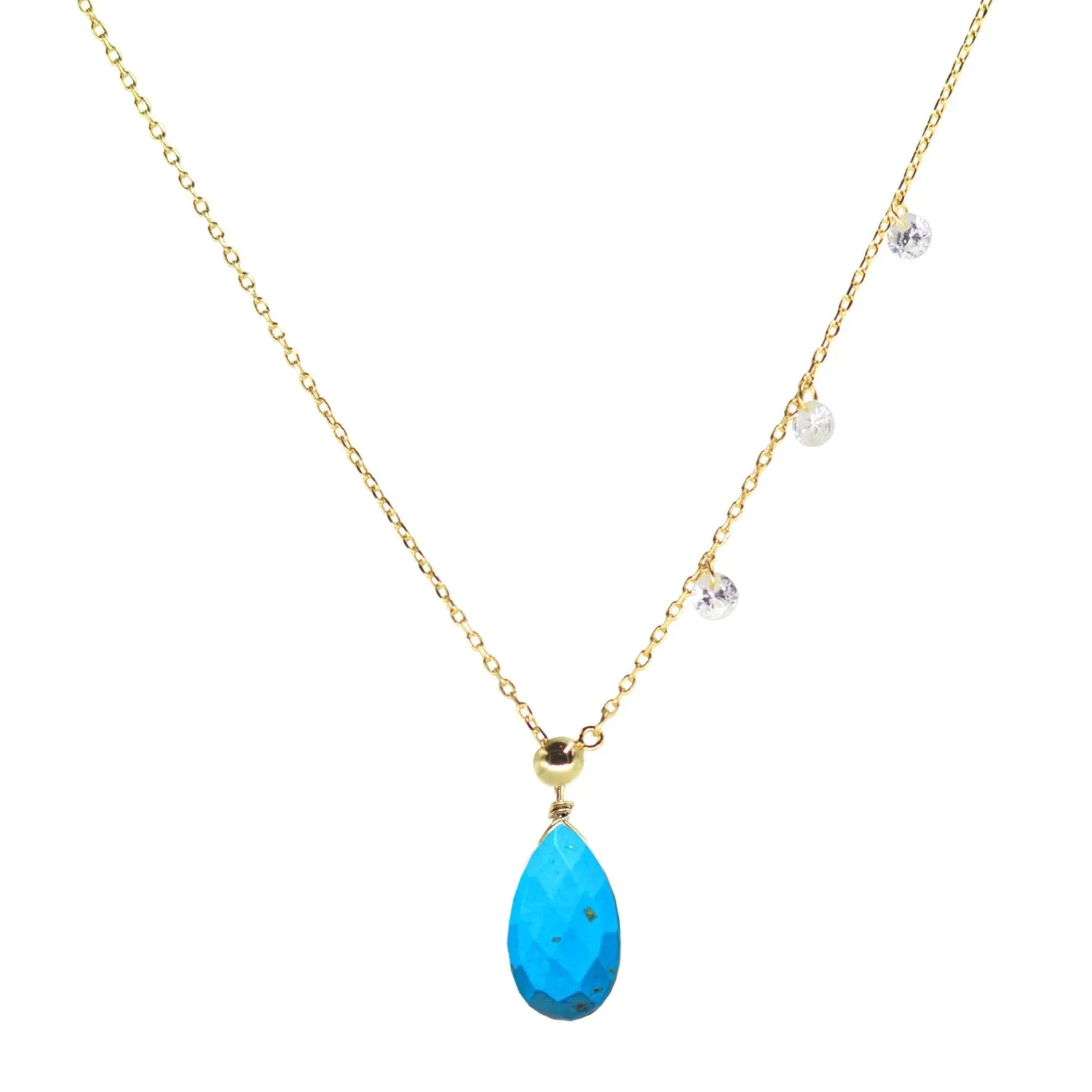 Double Slider Lariat with Turquoise Briolette Drop