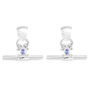 Drop Bar Moonstone Silver Studs