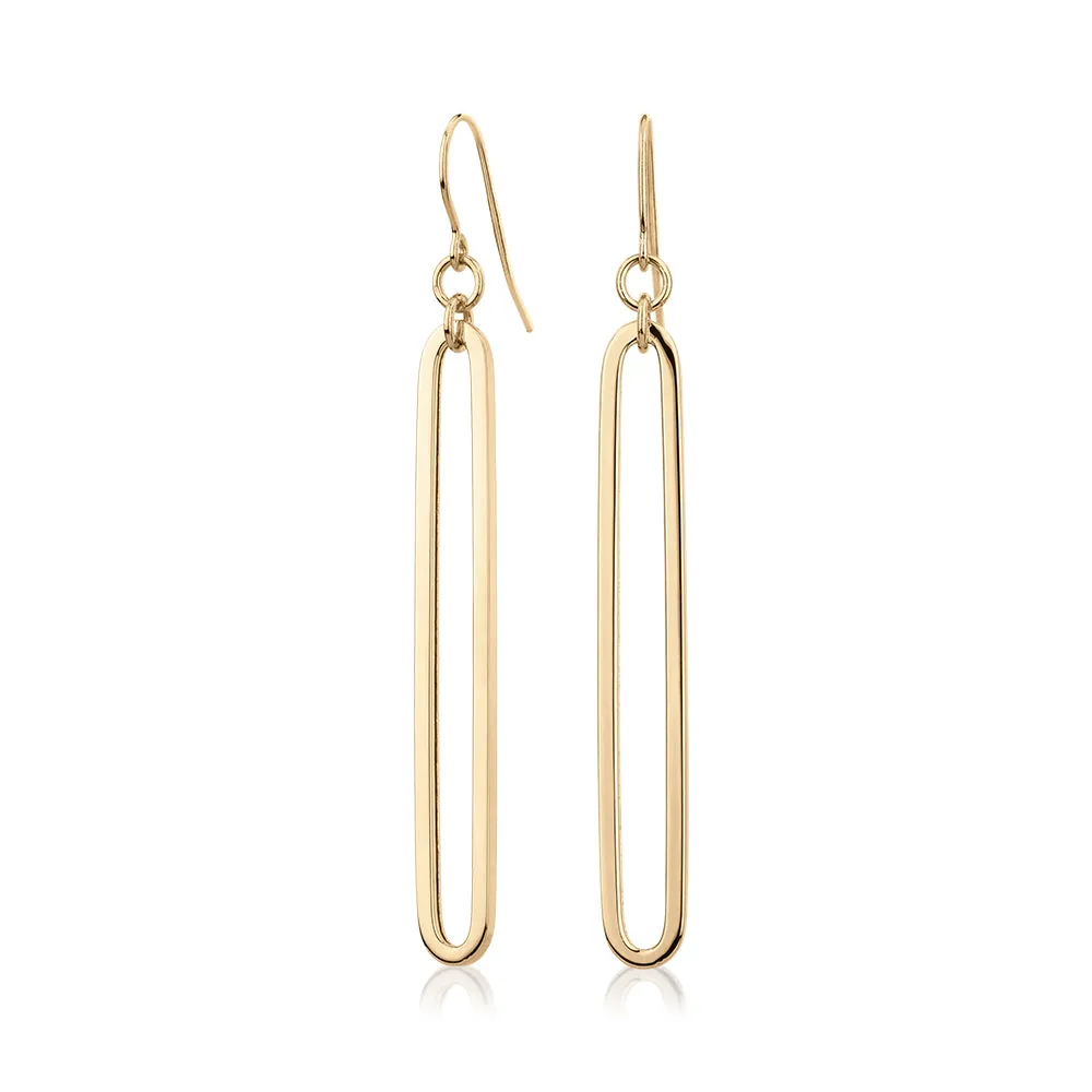 Drop earrings in 10 carat yellow gold