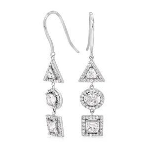 Drop earrings with 2.12 carats* of diamond simulants in sterling silver