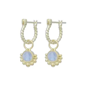 Equilibrium 14K Gold Rainbow Moonstone Hoop Earrings