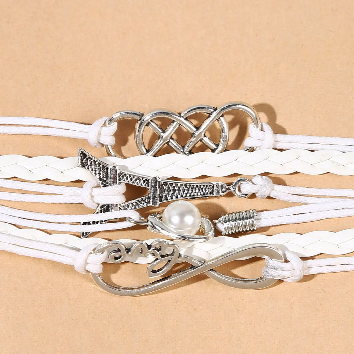 European And American Hand-woven Bracelet Love Pearls