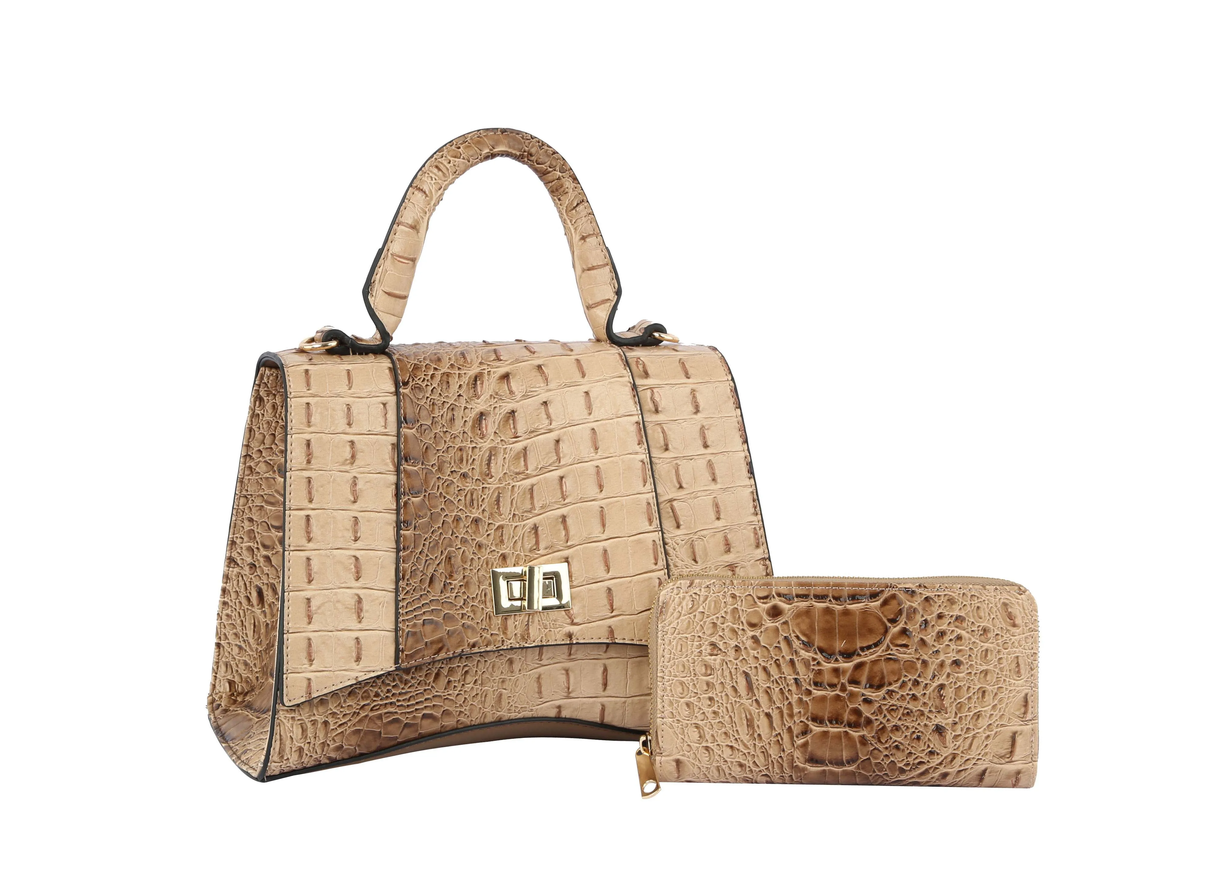 Fashion Crocodile Unique Satchel with Wallet
