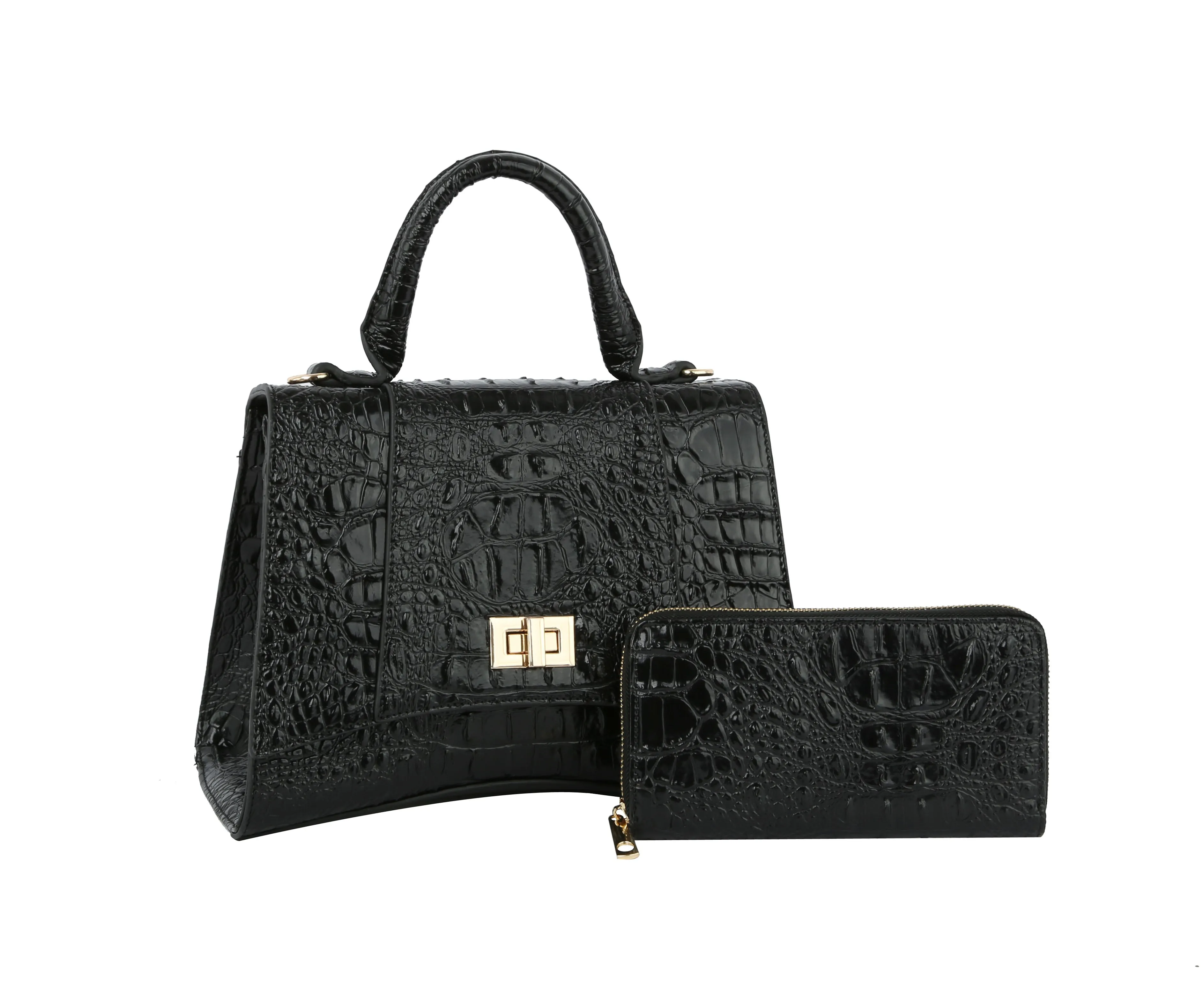 Fashion Crocodile Unique Satchel with Wallet