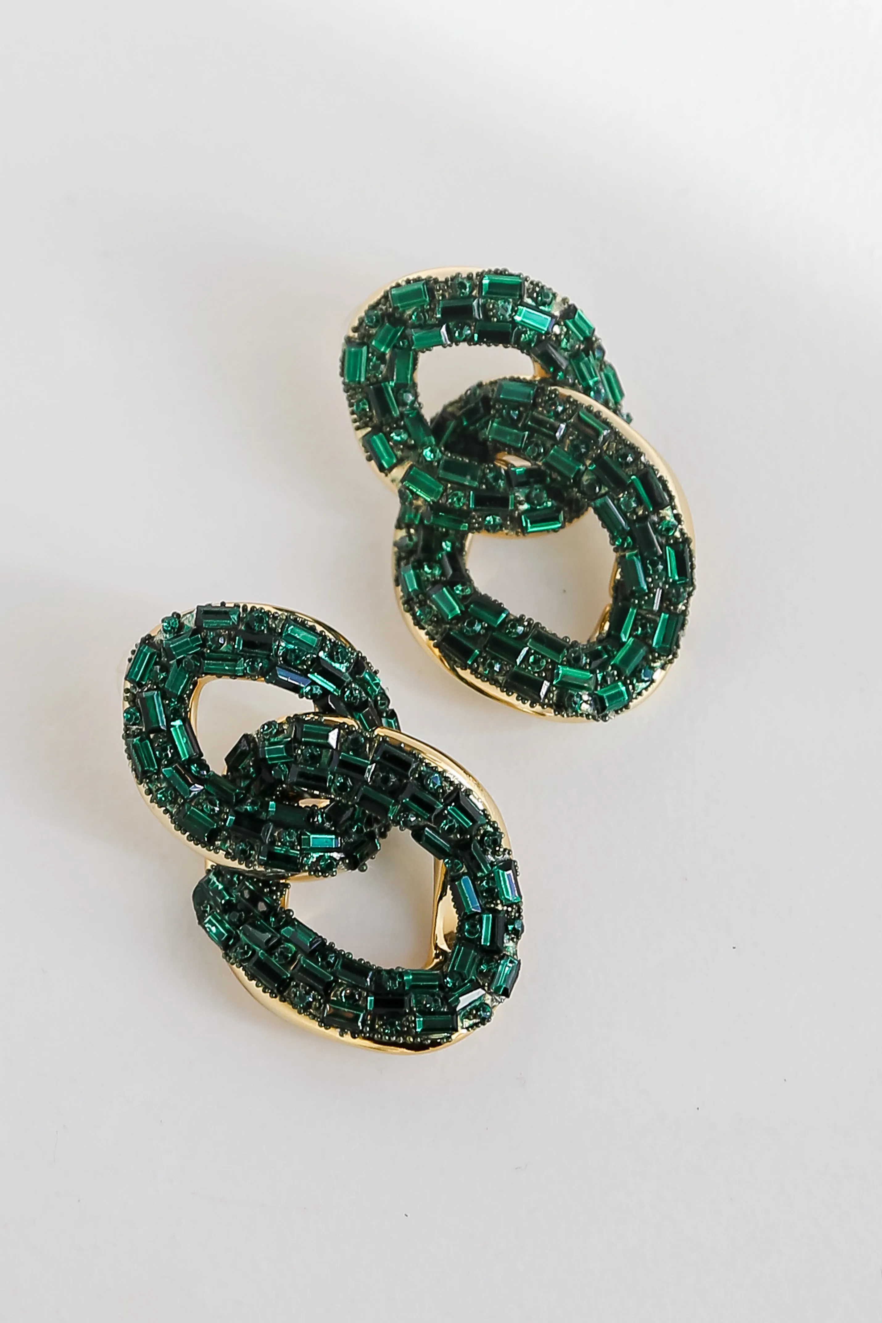 FINAL SALE - Gia Gemstone Chainlink Statement Earrings