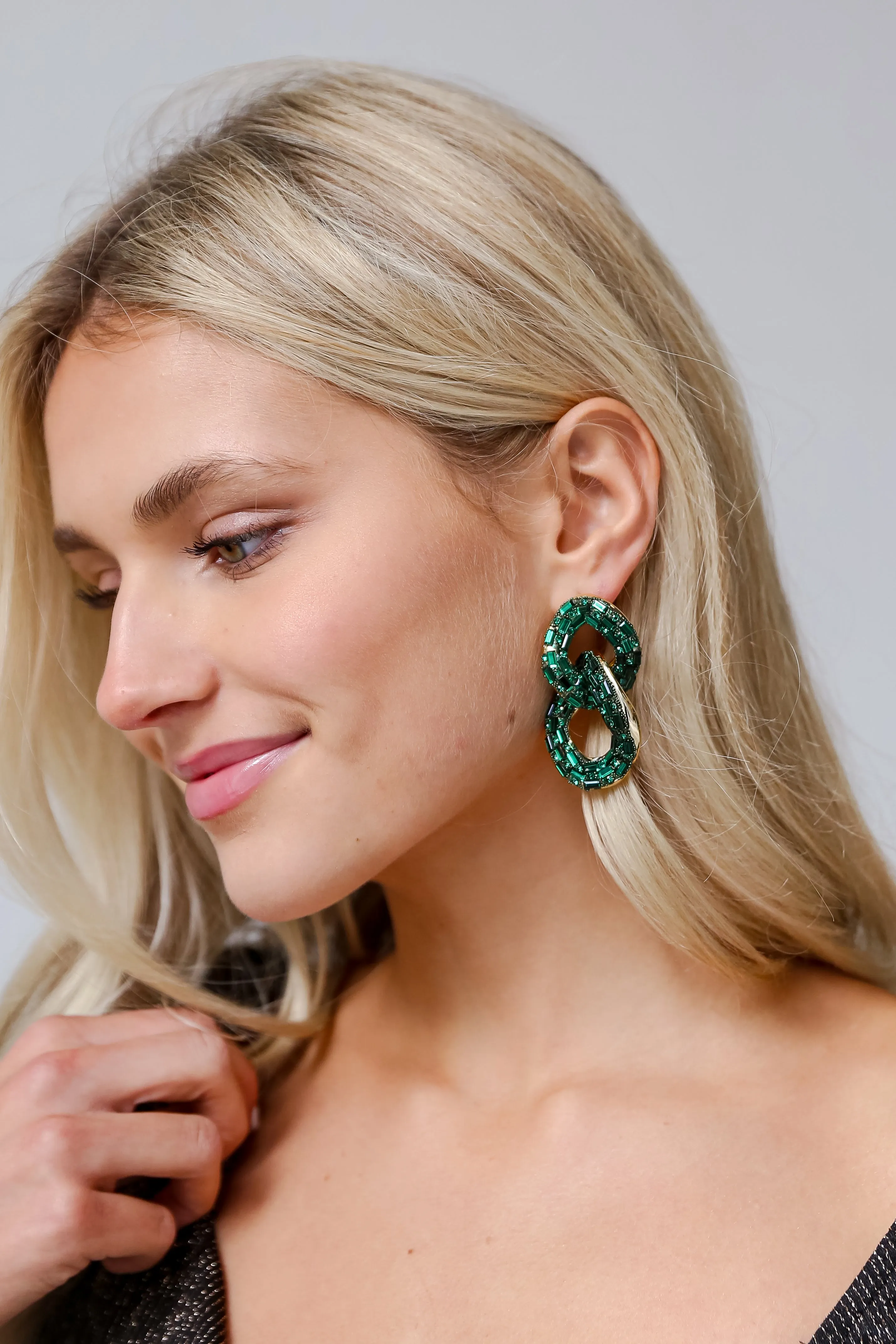 FINAL SALE - Gia Gemstone Chainlink Statement Earrings