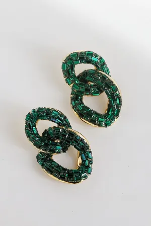 FINAL SALE - Gia Gemstone Chainlink Statement Earrings