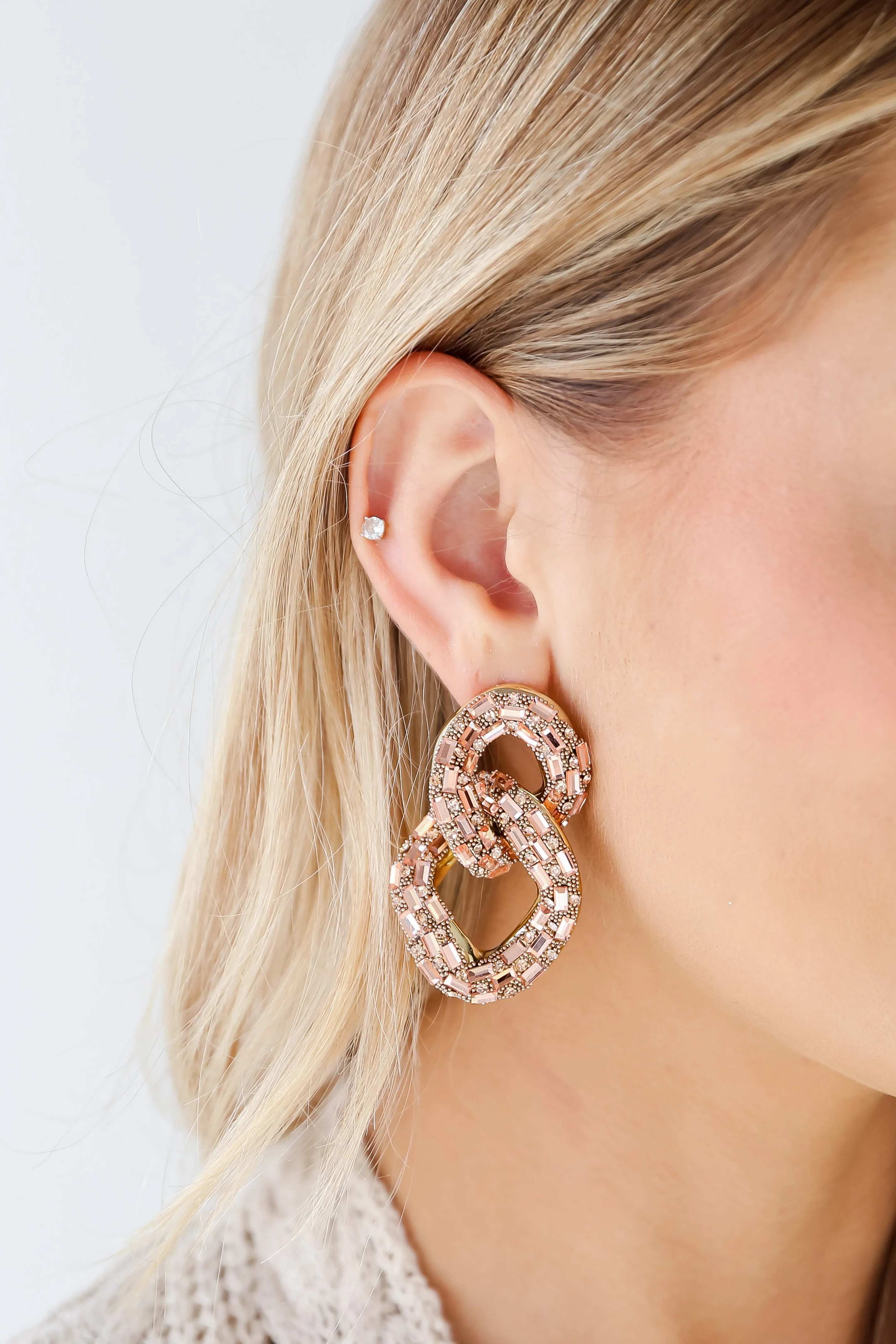 FINAL SALE - Gia Gemstone Chainlink Statement Earrings