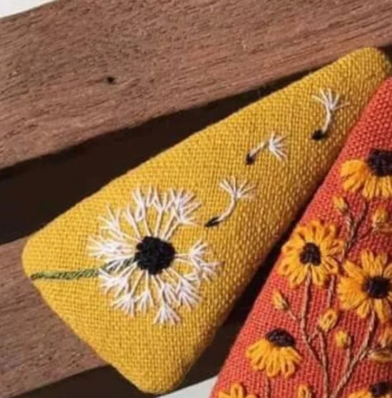Floral Embroidered Hair Barrette, Evelyn Collection