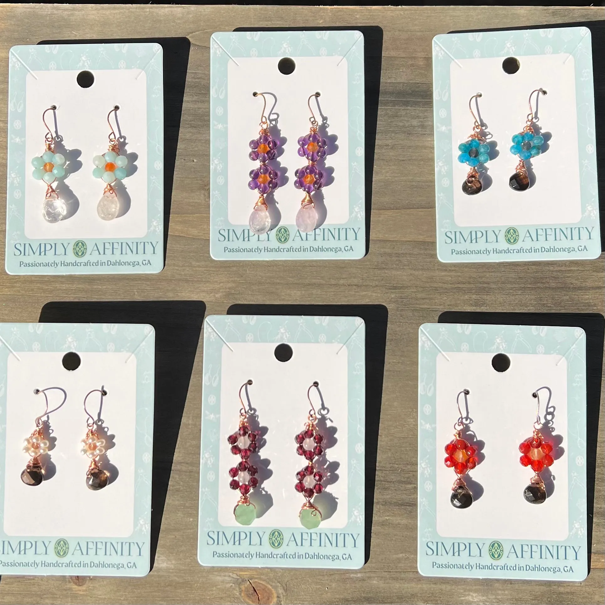 Floral Gemstone Earrings