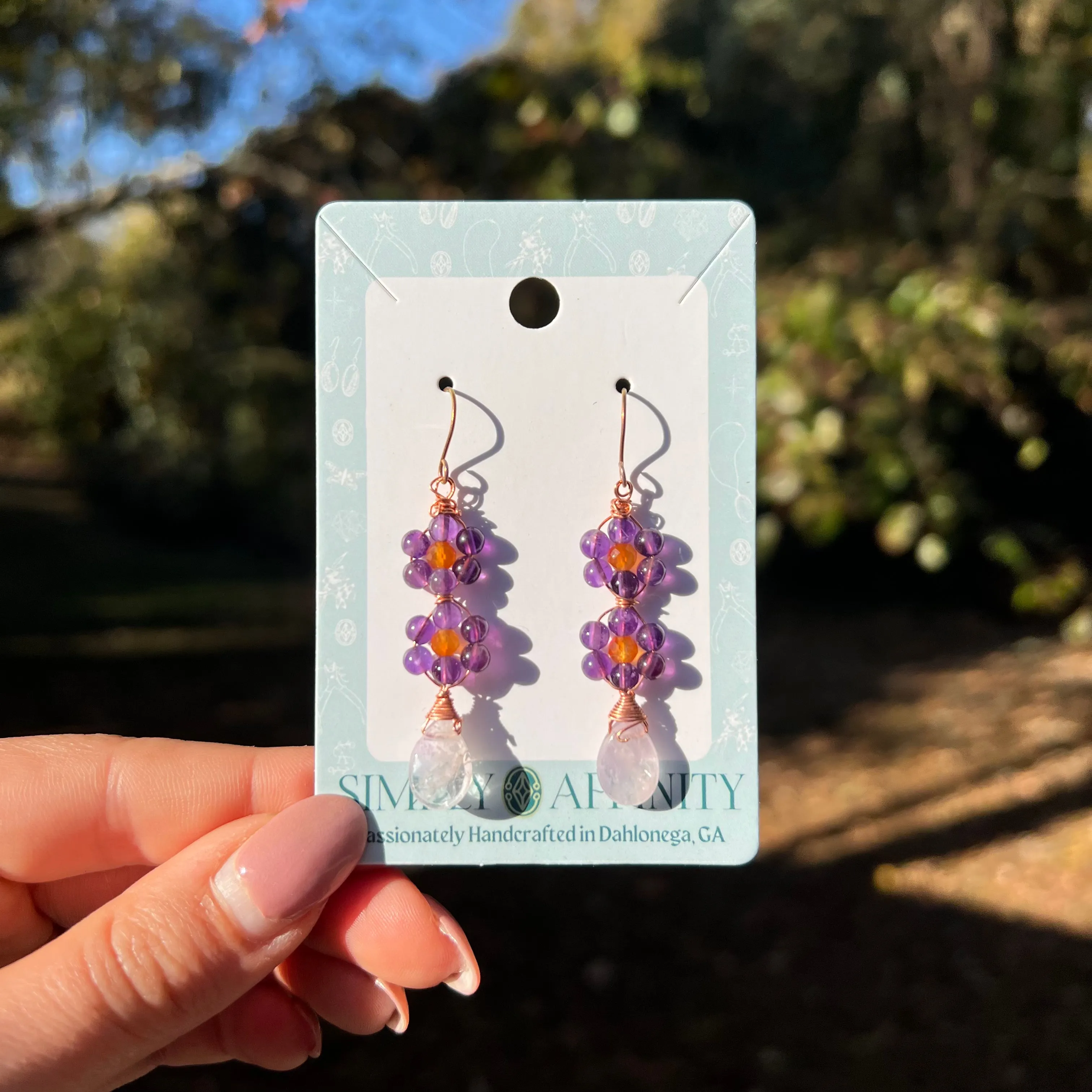 Floral Gemstone Earrings