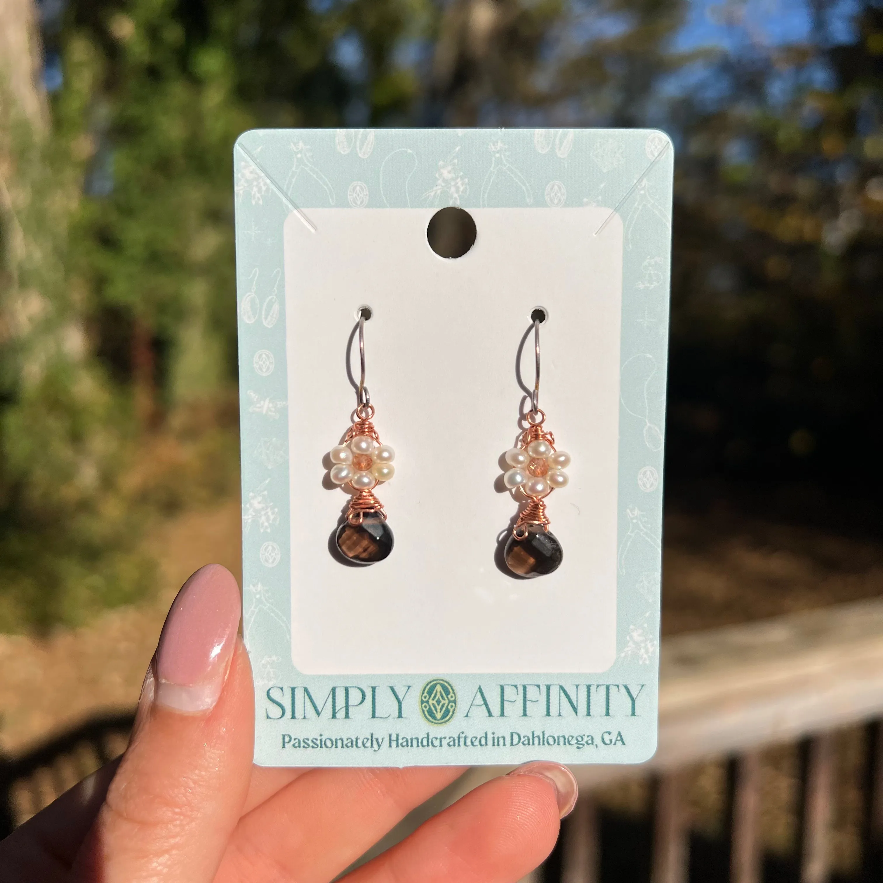 Floral Gemstone Earrings