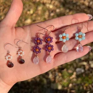 Floral Gemstone Earrings