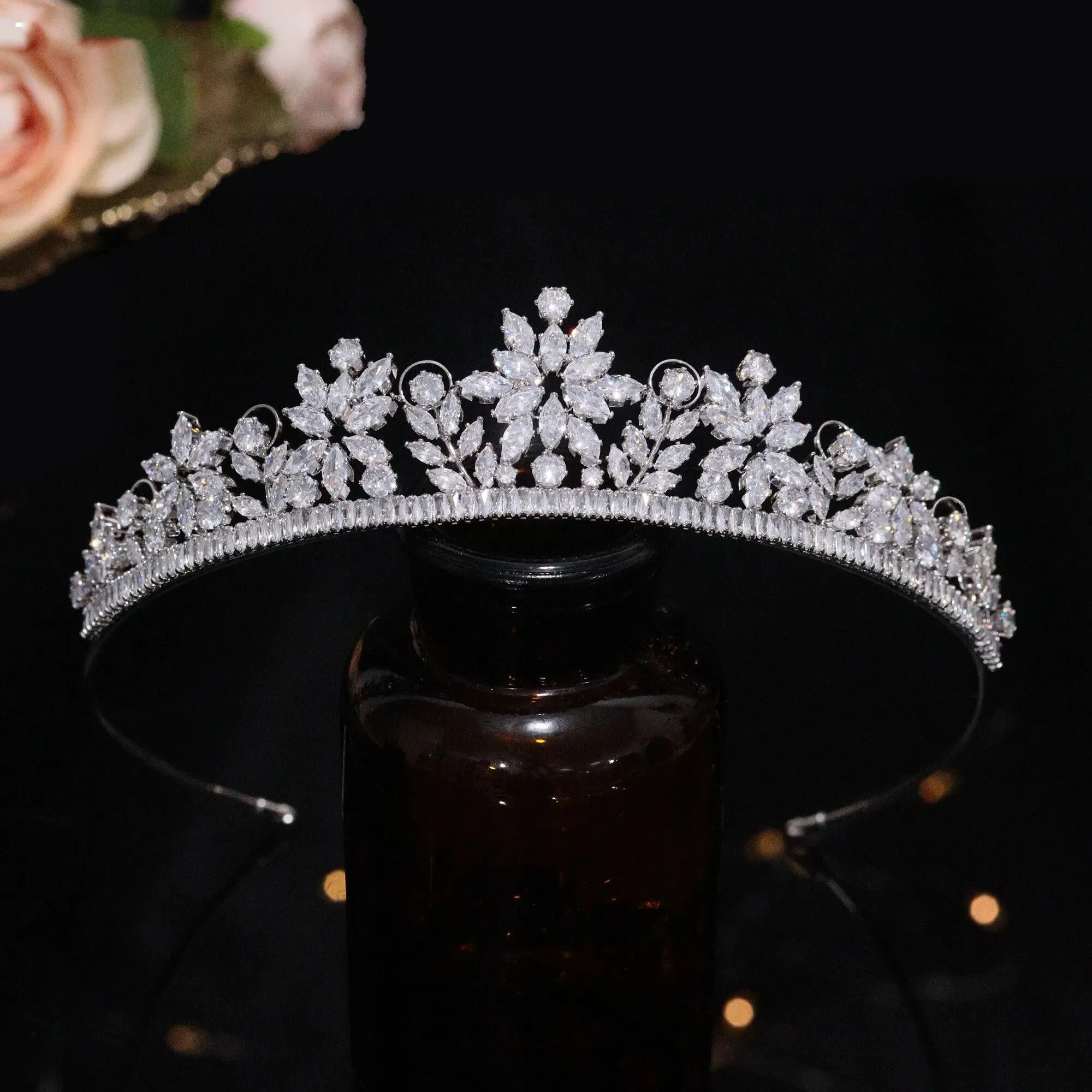 Flower Shape Bridal Tiara Crown