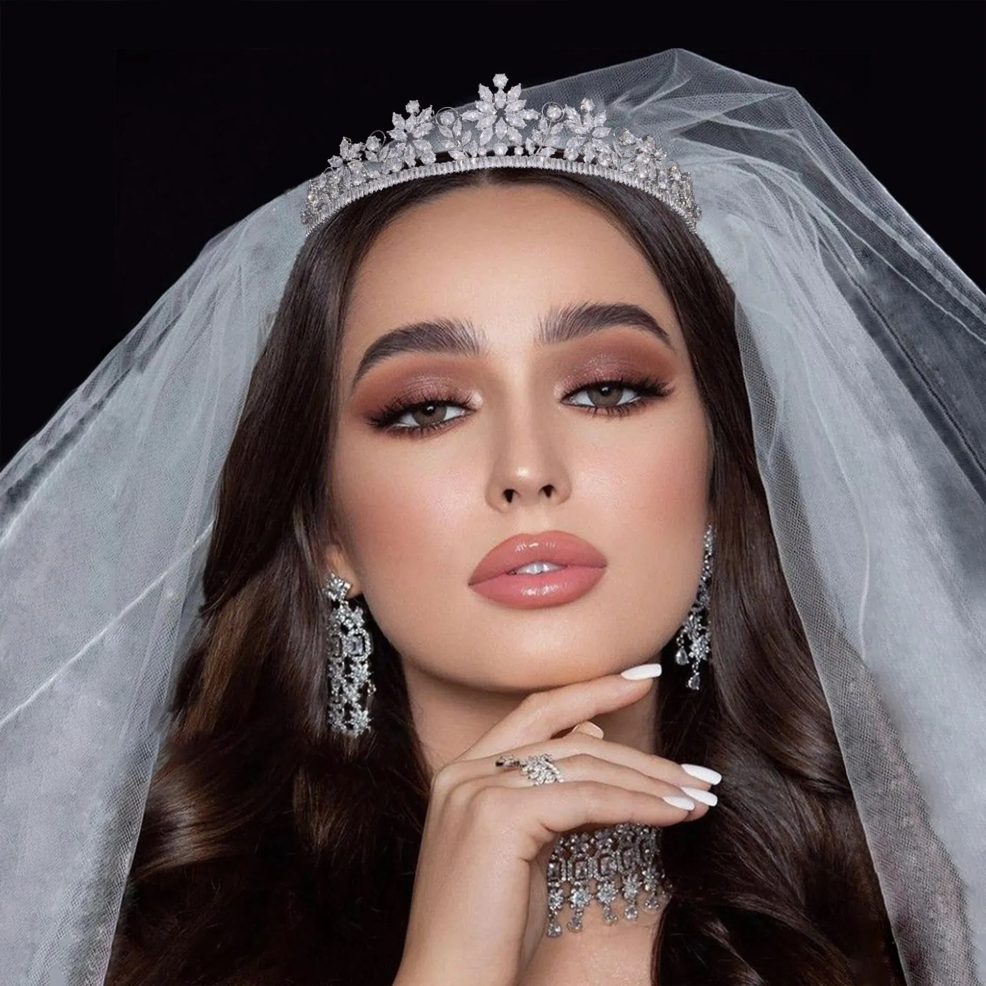 Flower Shape Bridal Tiara Crown