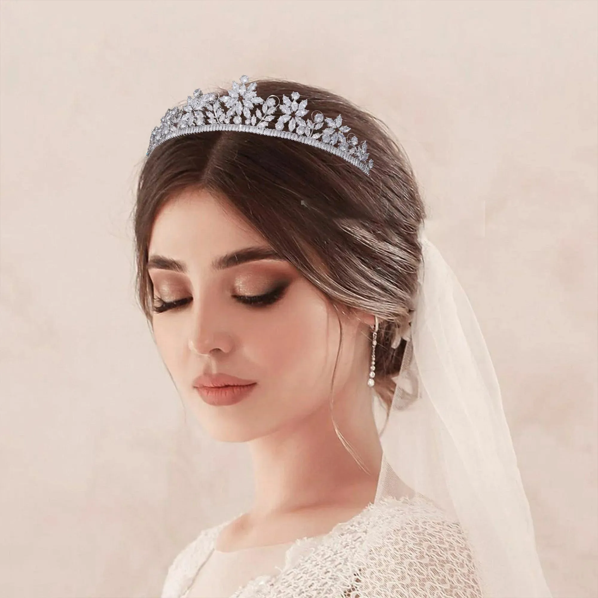 Flower Shape Bridal Tiara Crown