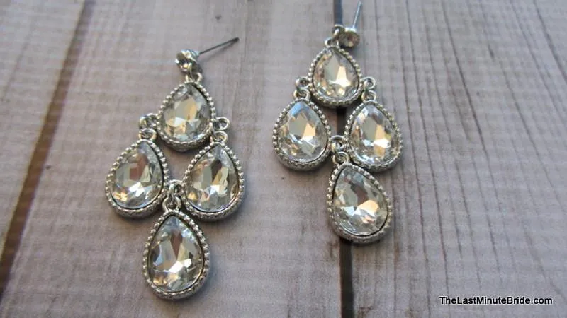 Four Tear Drop Chandelier Earrings