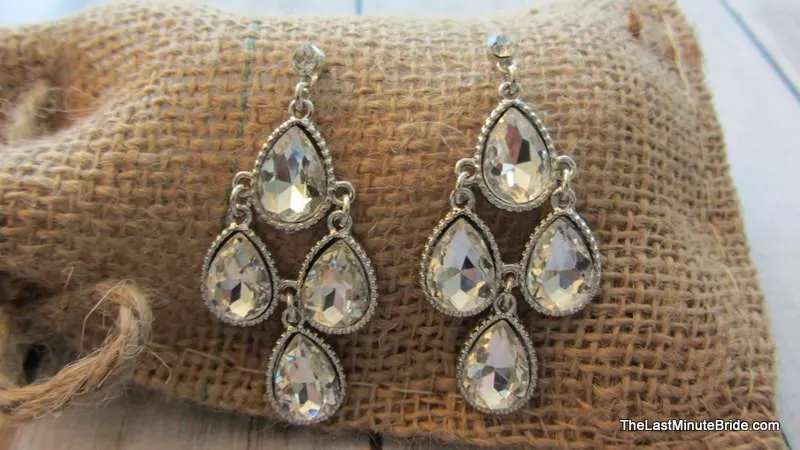 Four Tear Drop Chandelier Earrings
