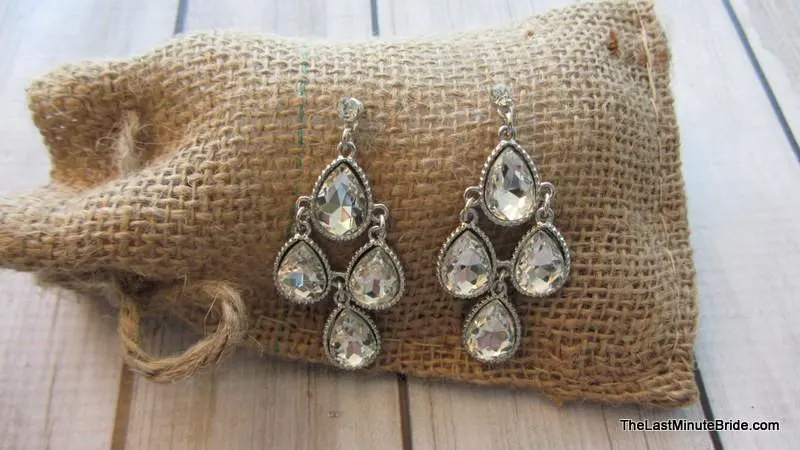 Four Tear Drop Chandelier Earrings