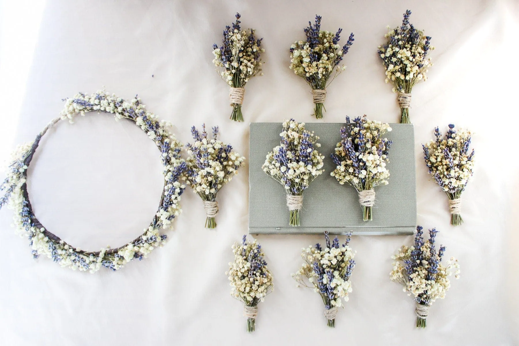 French Dried Lavender and Dried Baby's Breath Bridal Crown / Lavender Crown