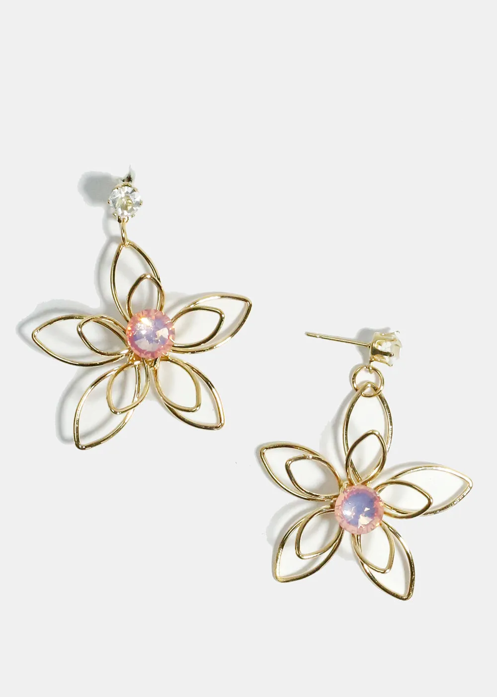 Gemstone Flower Earrings