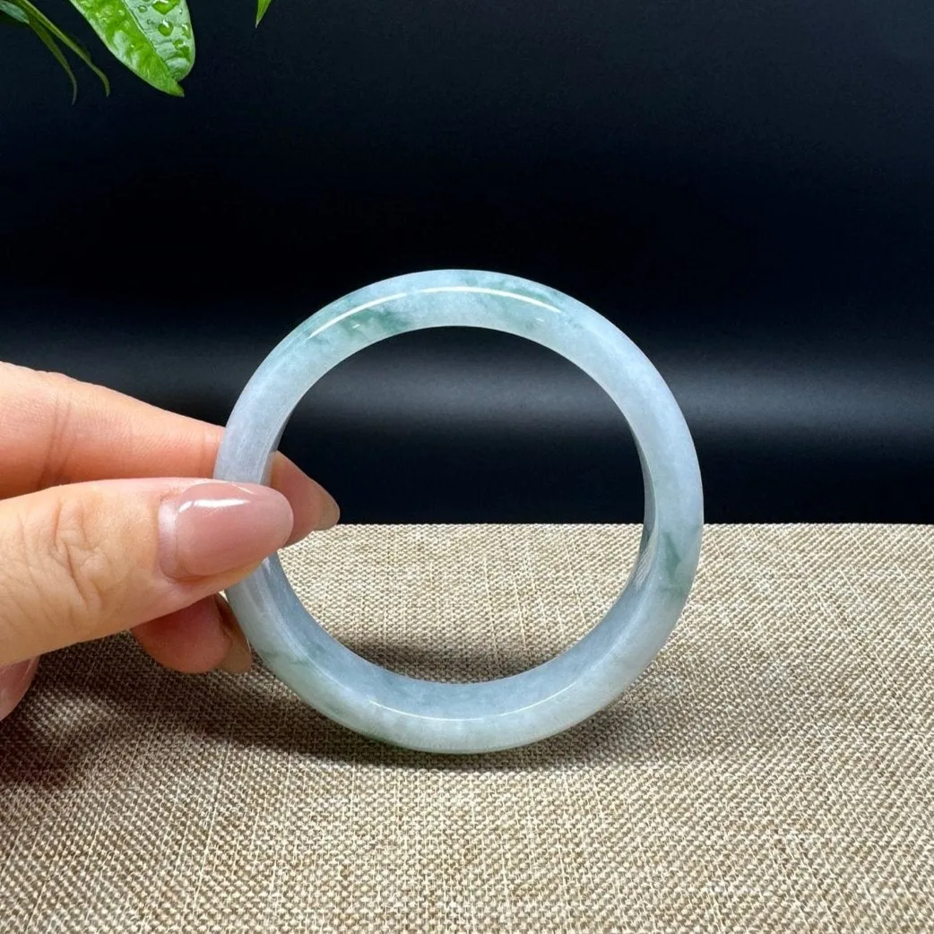 Genuine Burmese Blue Green Jade Jadeite Bangle Bracelet ( 56.7mm )