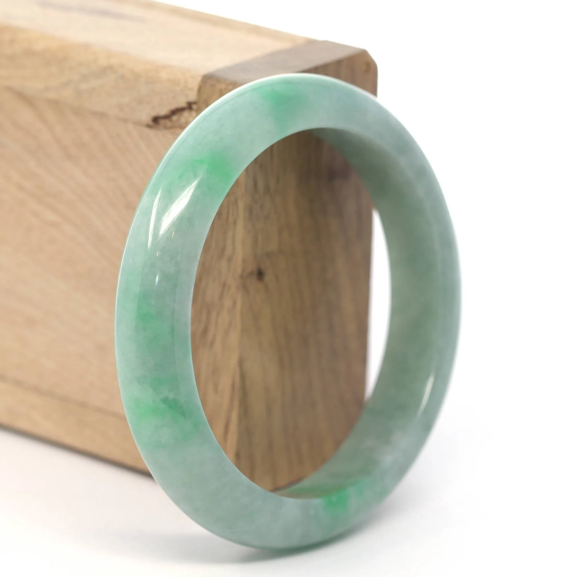 Genuine Burmese Forest Green Jadeite Jade Bangle Bracelet (56 mm) #219