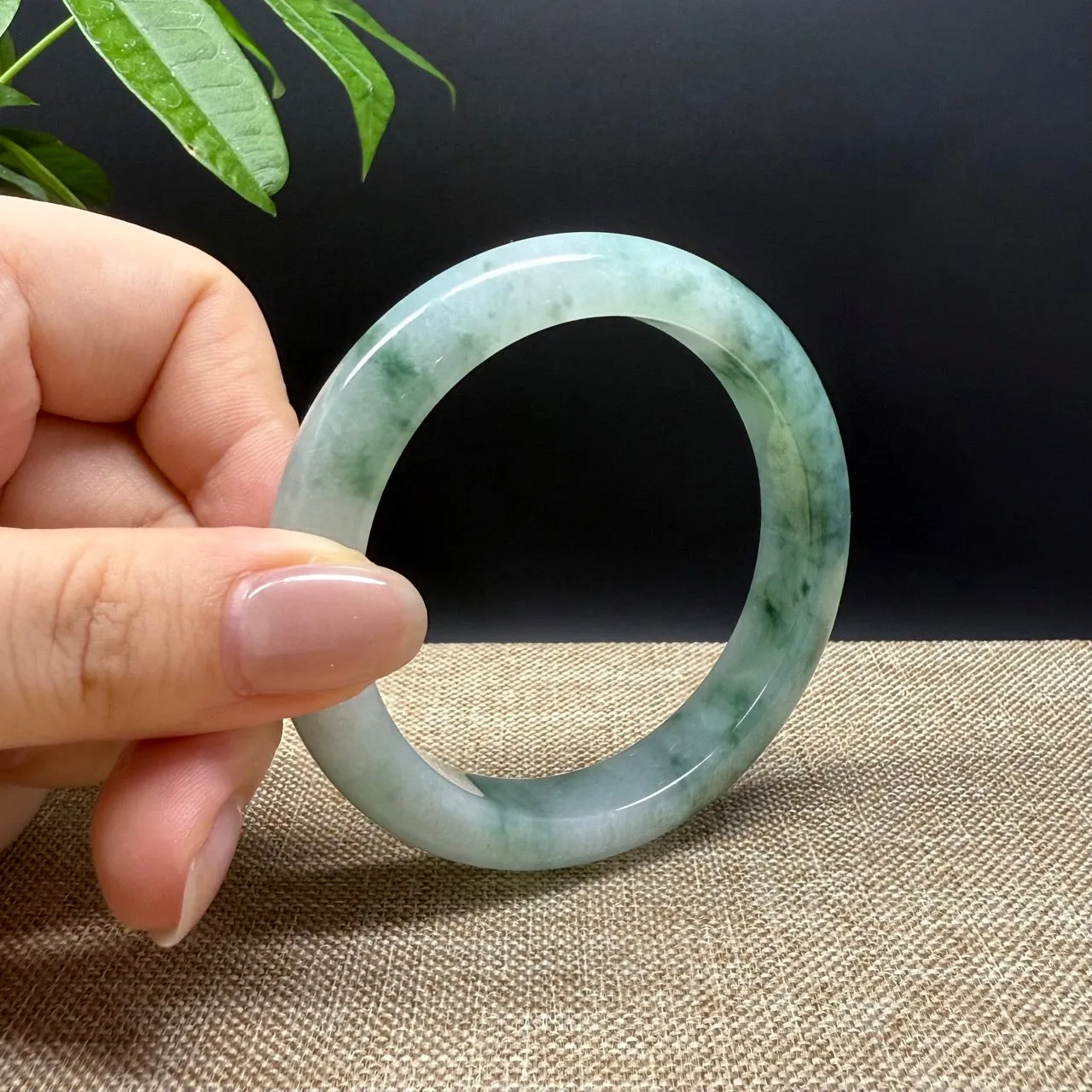 Genuine Burmese Green Jade Jadeite Bangle Bracelet ( 57mm )