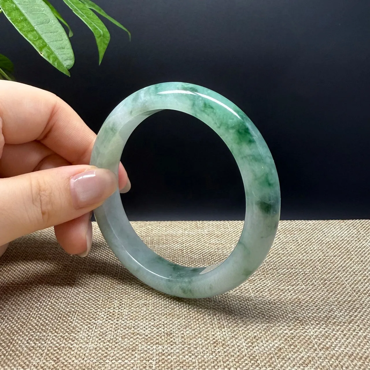 Genuine Burmese Green Jade Jadeite Bangle Bracelet ( 57mm )