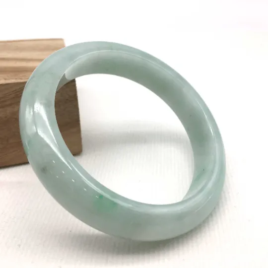 Genuine Burmese Green Jadeite Jade Bangle Bracelet (56.6mm)#SZS1001