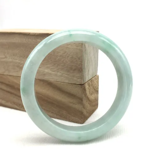 Genuine Burmese Green Jadeite Jade Bangle Bracelet (56.6mm)#SZS1001