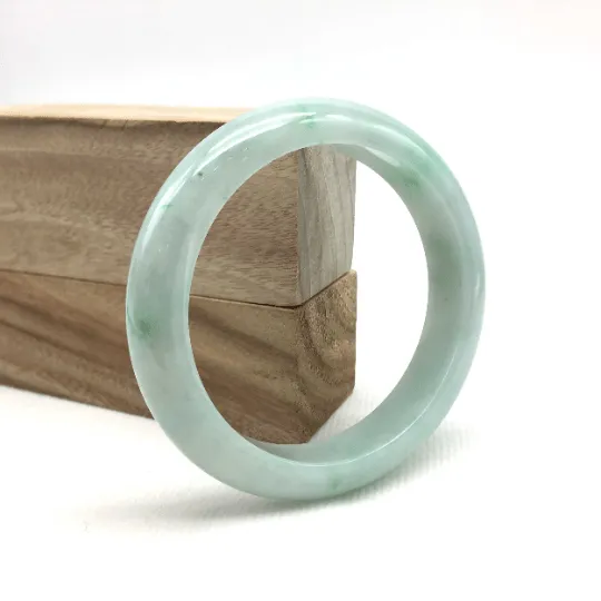 Genuine Burmese Green Jadeite Jade Bangle Bracelet (56.6mm)#SZS1001