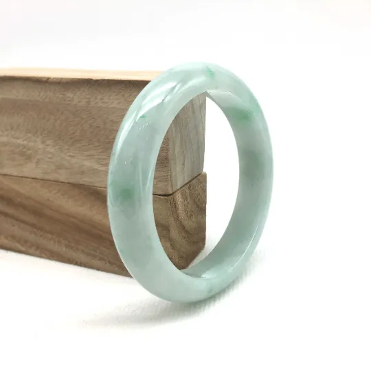 Genuine Burmese Green Jadeite Jade Bangle Bracelet (56.6mm)#SZS1001