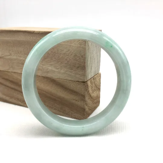 Genuine Burmese Green Jadeite Jade Bangle Bracelet (56.6mm)#SZS1001